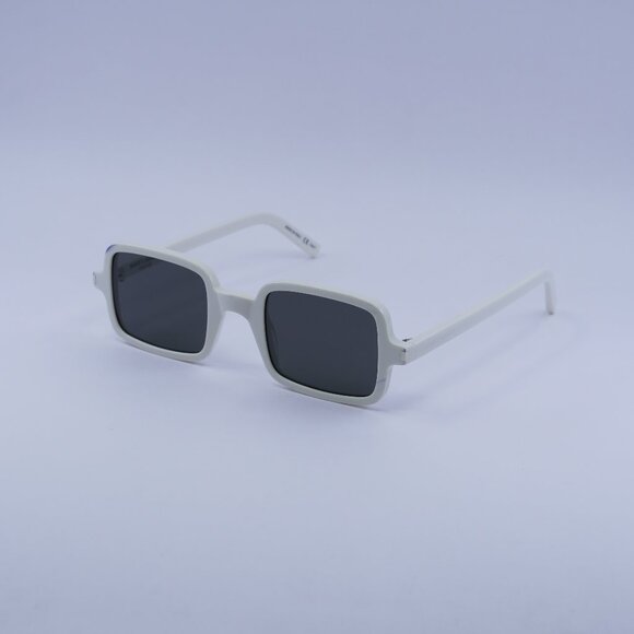 Saint Laurent SL332 003 Sunglasses Ivory Rectangle Frame, Grey Lenses - Picture 1 of 10